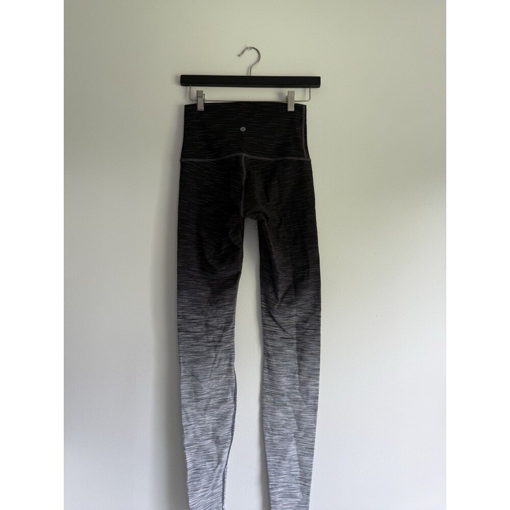 Lululemon Leggings Size 8 Black Gray Ombre High Rise Full Length Yoga Pants